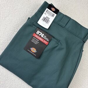 NEW DICKIES '874 Original Fit' Mens Work Pants Size 42/32 Lincoln Green Relaxed